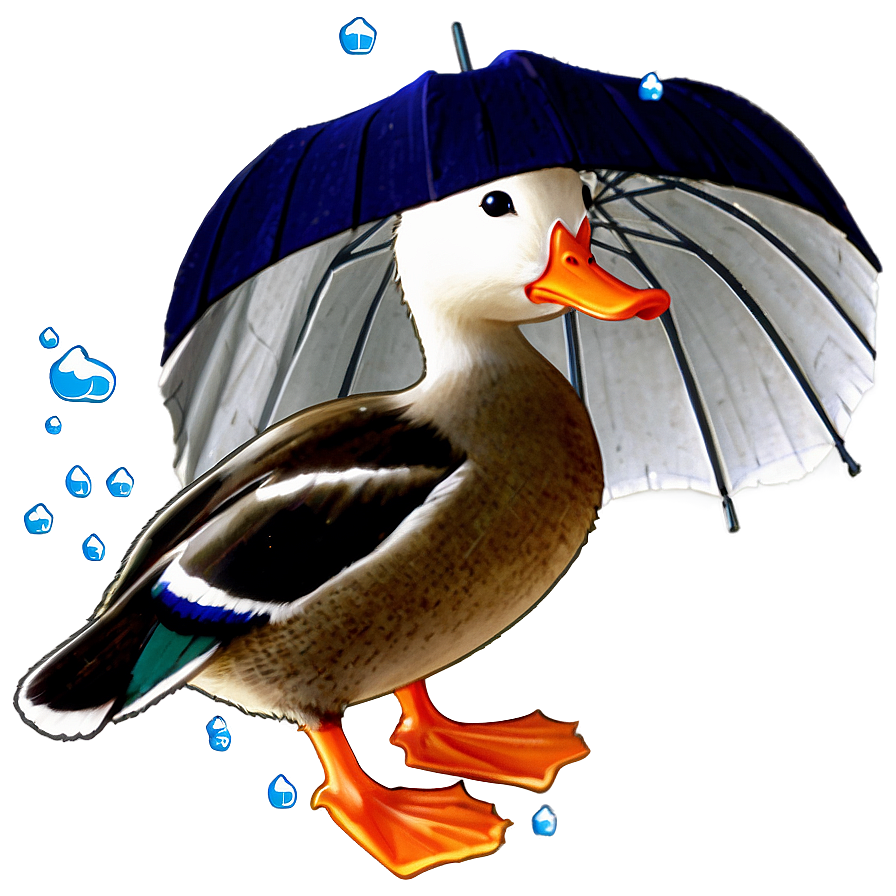 Duck With Umbrella Png Vhr