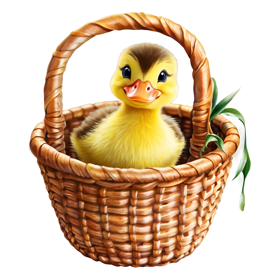 Duckling In Basket Png Vre63