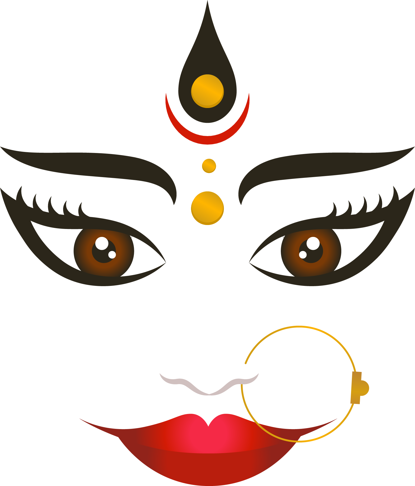 Durga Face Art Representation