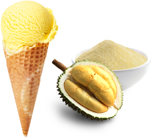 Durian Flavored Ice Creamand Fruit