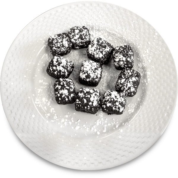 Dusted Chocolate Brownie Bites