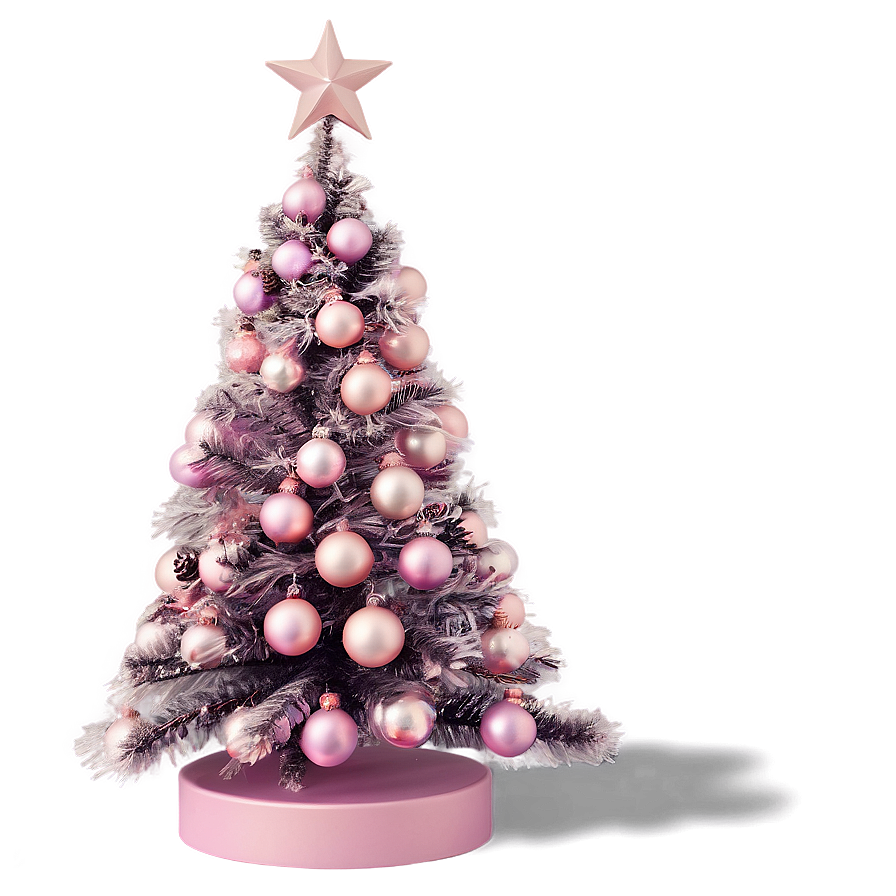 Dusty Pink Christmas Tree Png 31