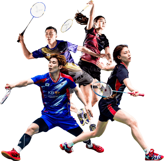 Dynamic Badminton Players Action Shots