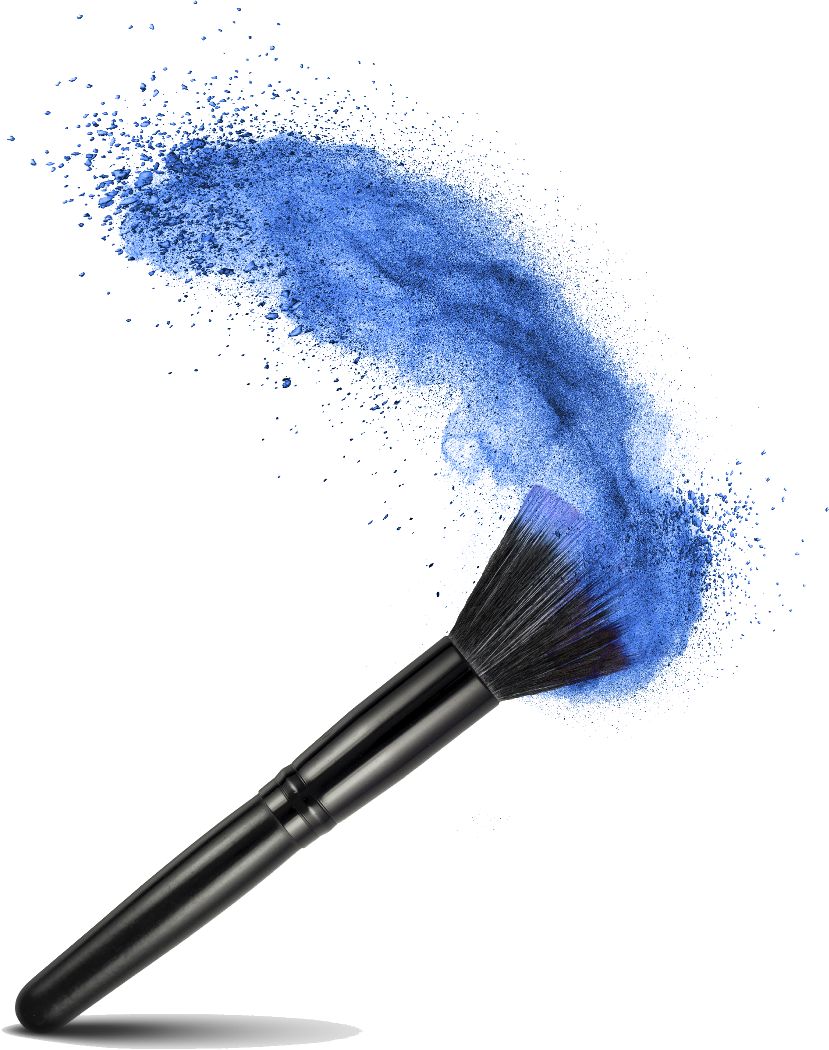 Dynamic Blue Powder Brush Stroke