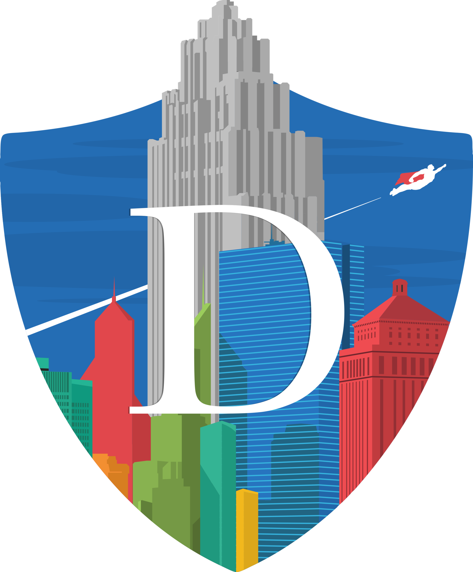 Dynamic Cityscape Shield Logo