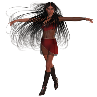 Dynamic Female Dancer3 D Model