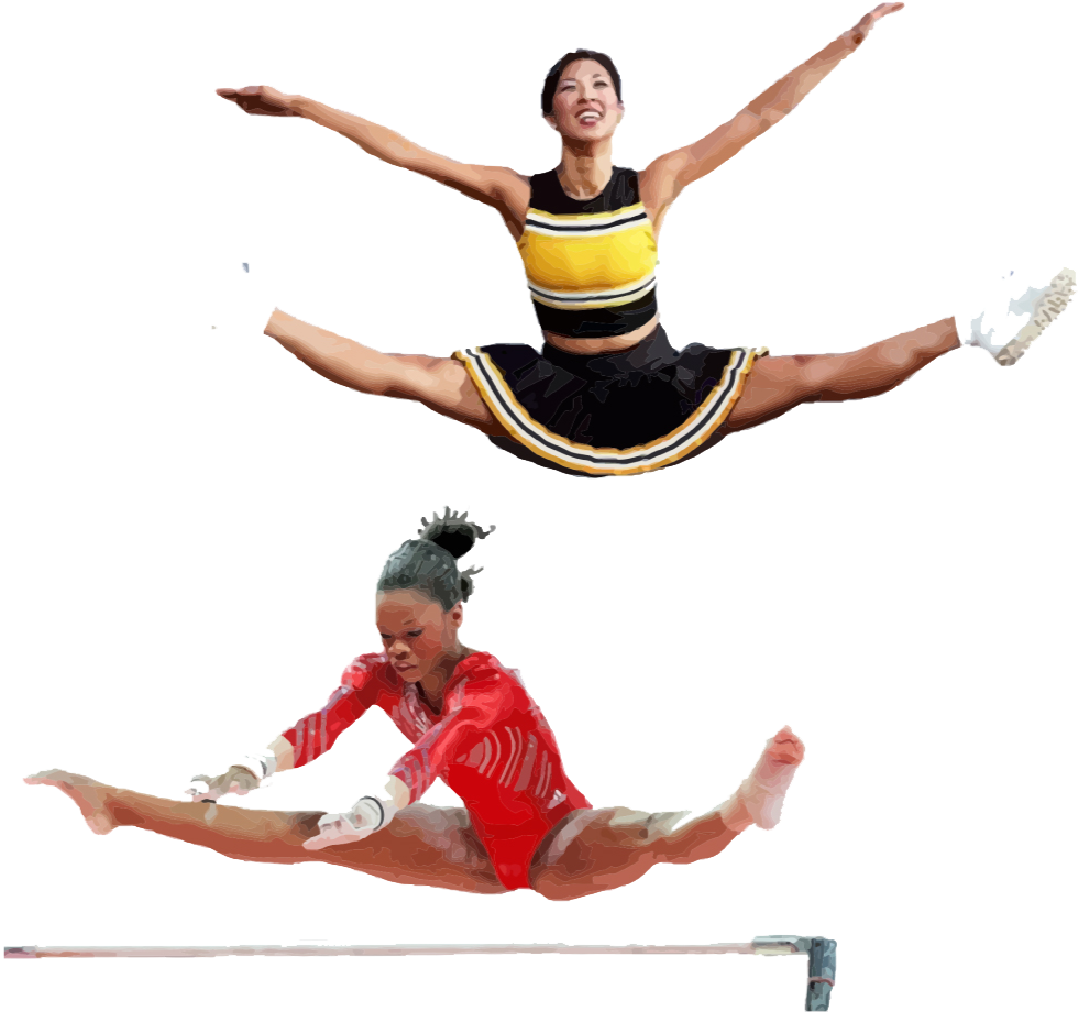 Dynamic Gymnastics Split Jumpand Uneven Bars