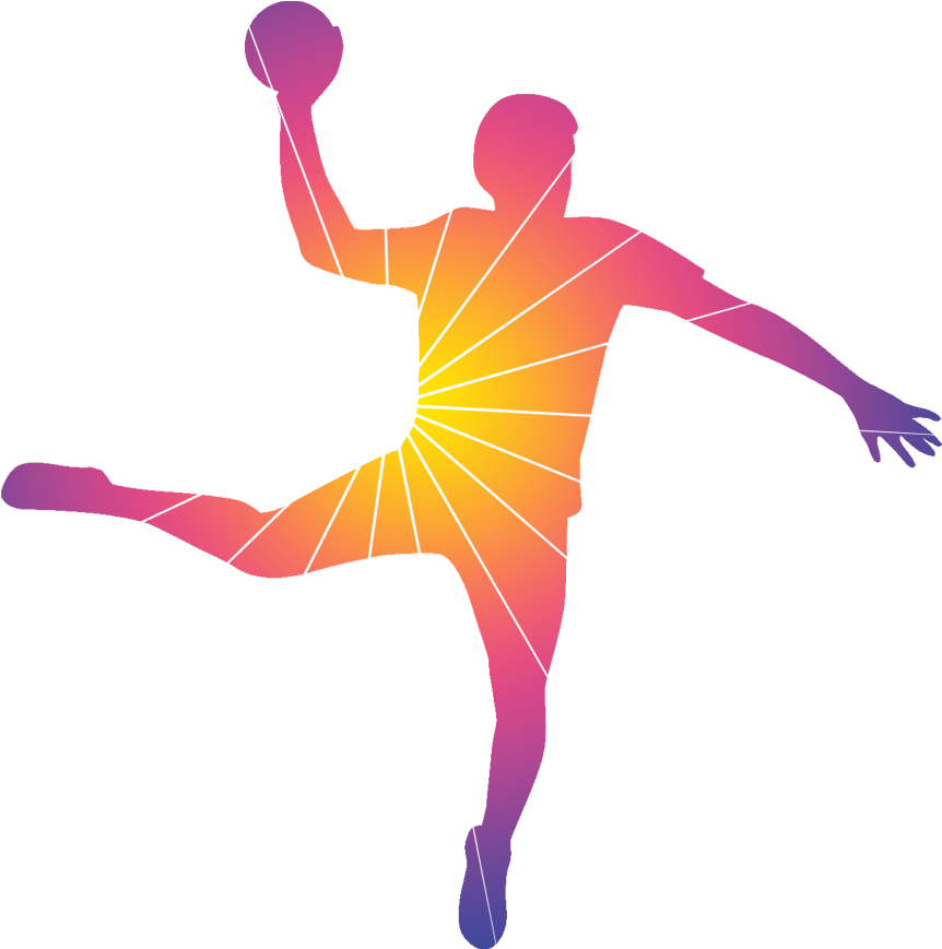 Dynamic Handball Player Silhouette