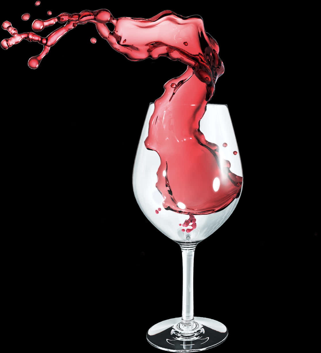 Dynamic Red Wine Splash Wine Glass