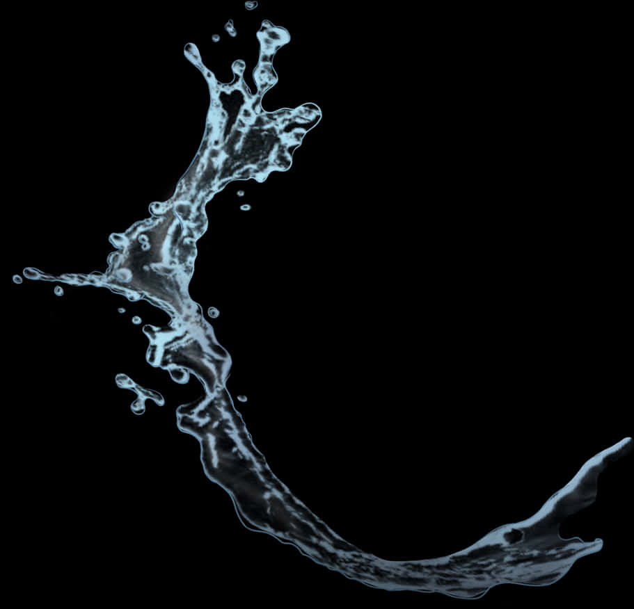 Dynamic Water Splash Against Black Background