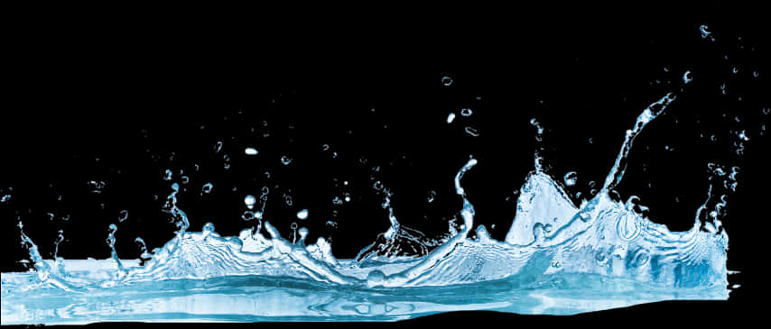 Dynamic Water Splash Black Background