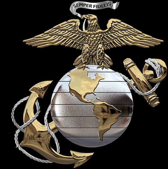 Eagle Anchor Globe Military Emblem