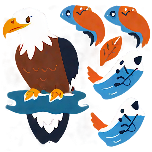 Eagle Catching Fish Illustration Png B