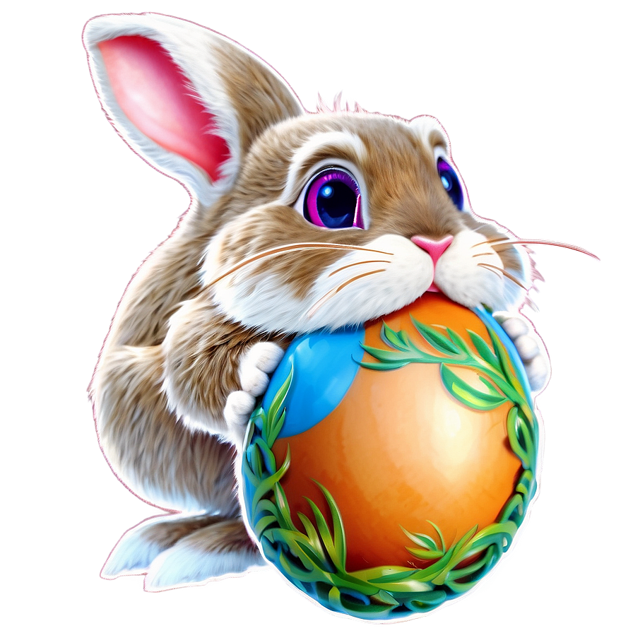 Easter Bunny And Eggs Png Qoc