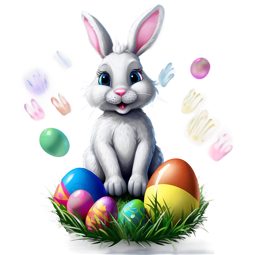 Easter Bunny And Rainbow Png Suk48
