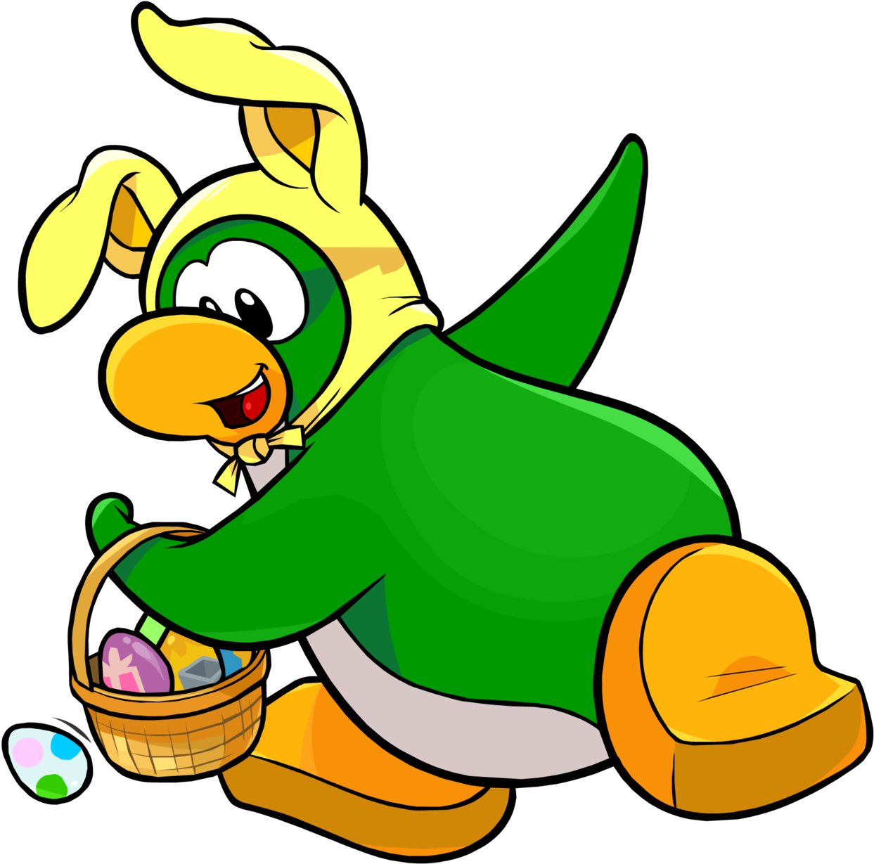 Easter Bunny Cartoonwith Egg Basket