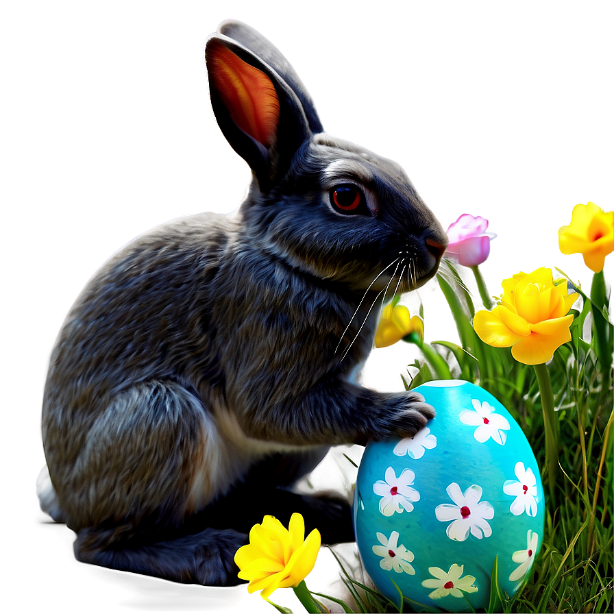 Easter Bunny In Garden Png 05232024