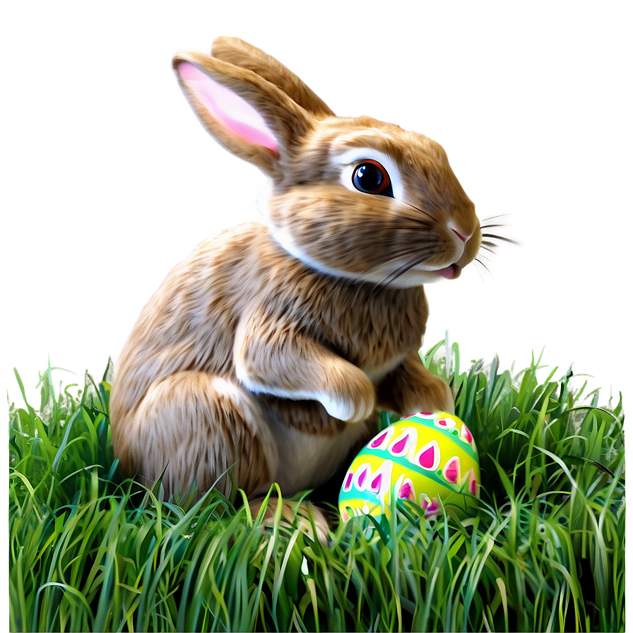 Easter Bunny In Grass Png 05232024