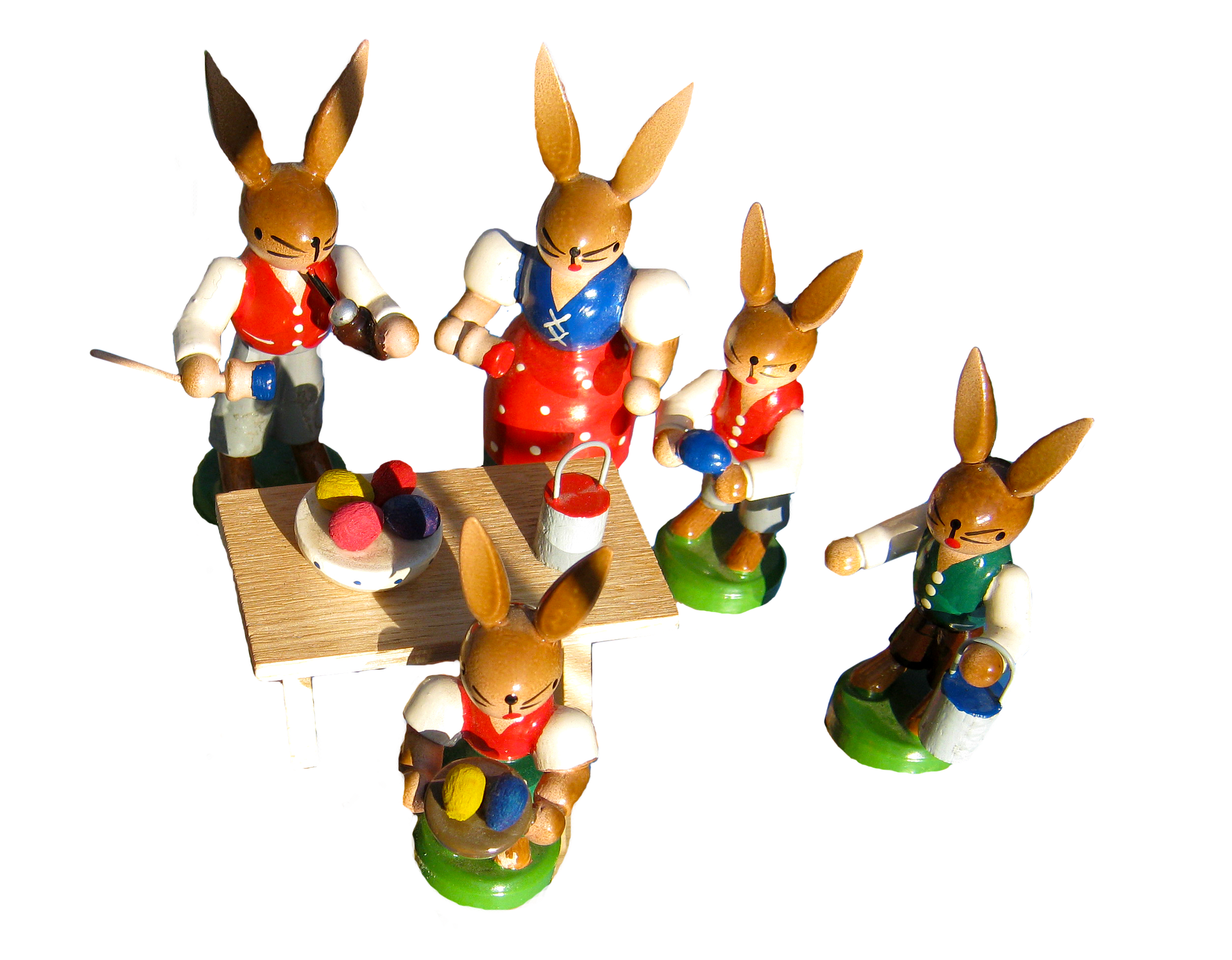 Easter Bunny Painters Wooden Figurines