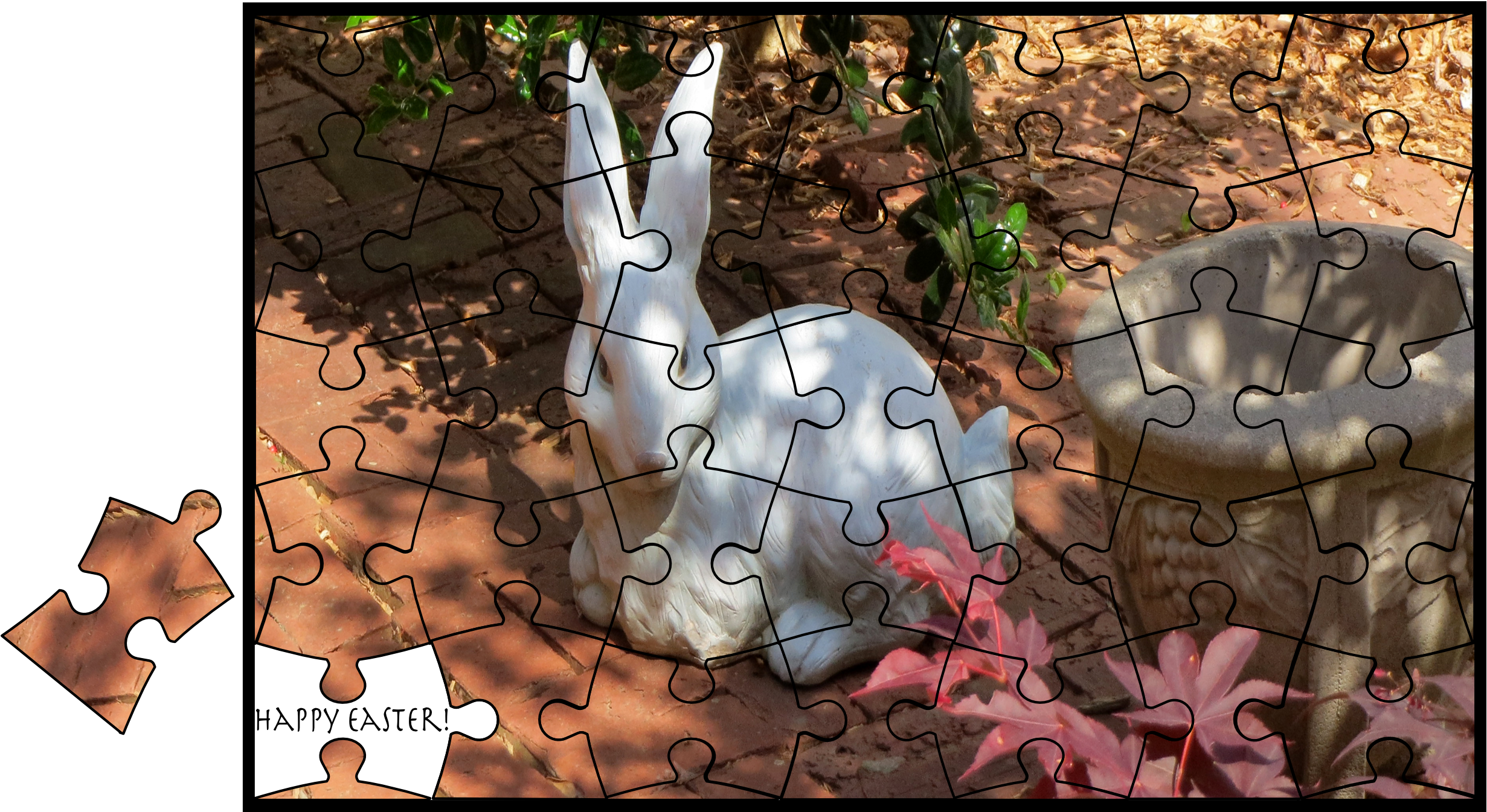 Easter Bunny Puzzle Unfinished