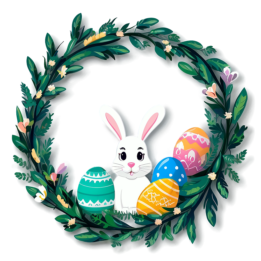 Easter Bunny With Wreath Png Jgq53
