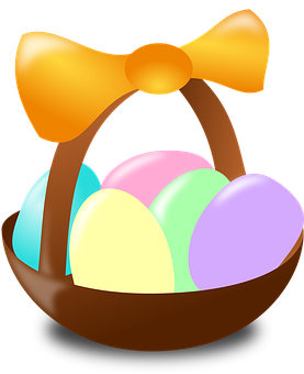 Easter Egg Basket Illustration