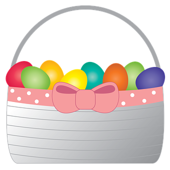 Easter Egg Basket Vector