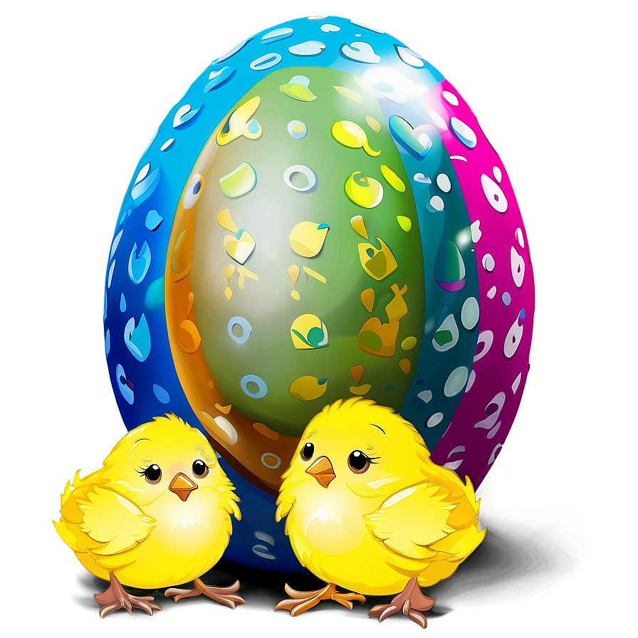 Easter Egg With Chicks Png 36