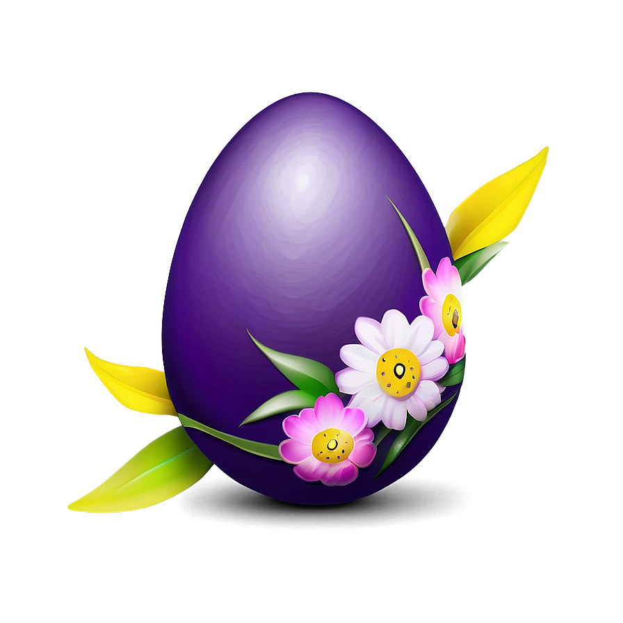 Easter Egg With Flowers Png Erv