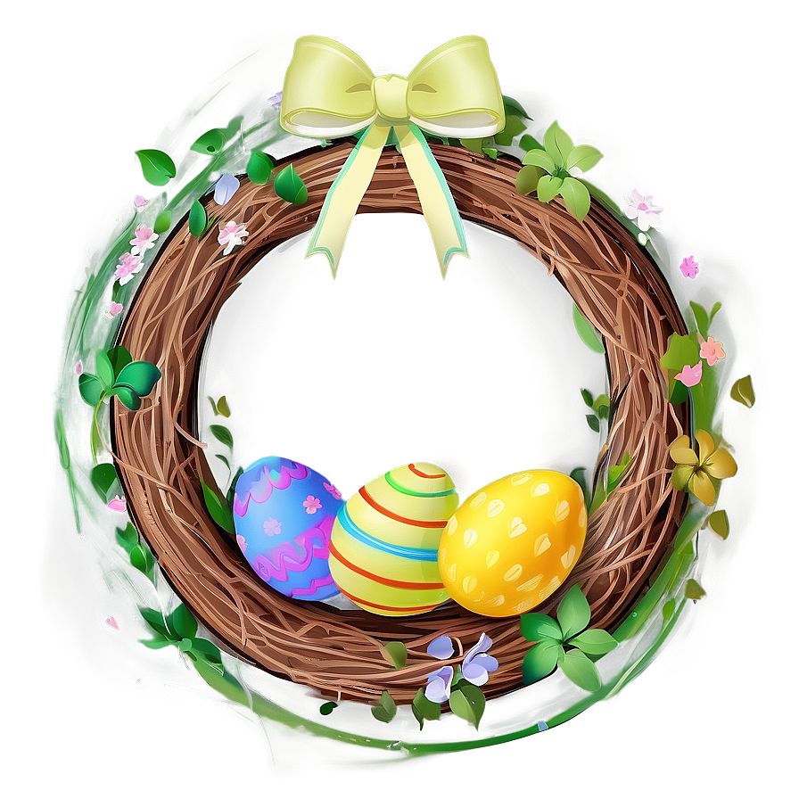 Easter Egg Wreath Png 05252024