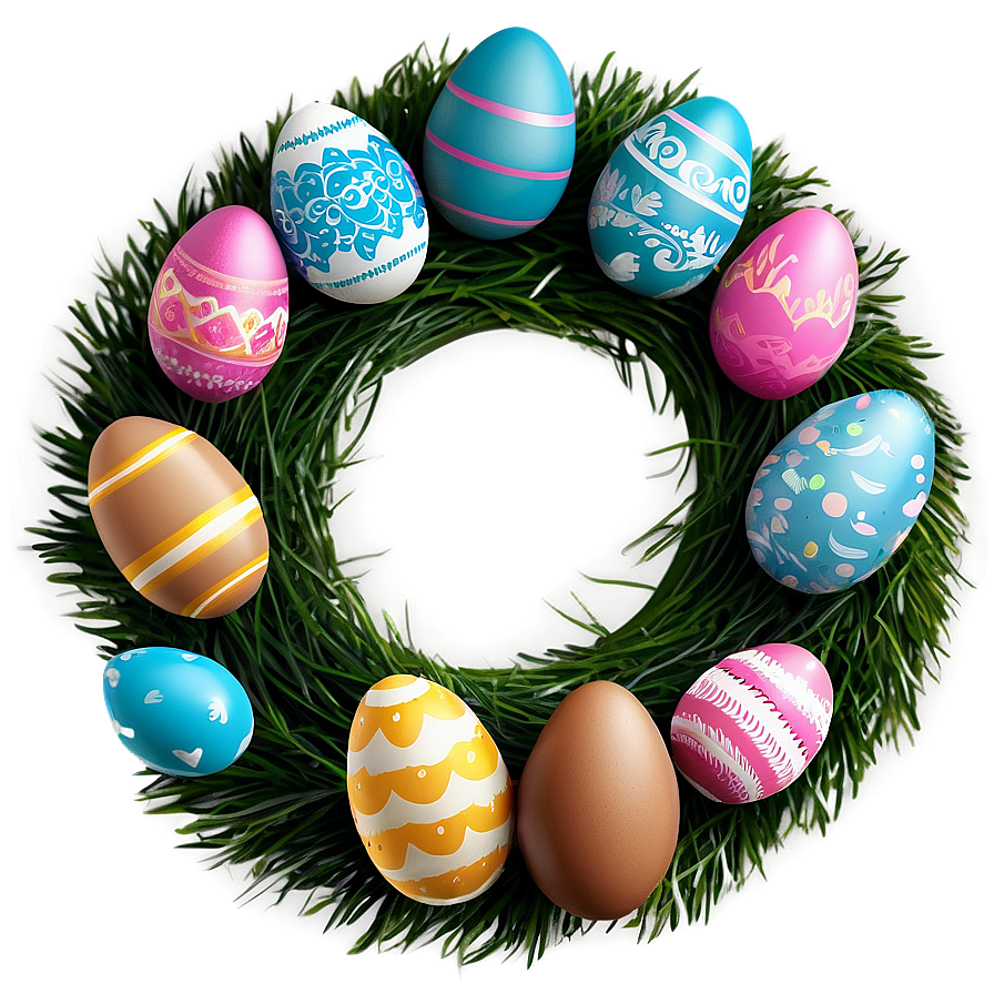 Easter Egg Wreath Png Opr56