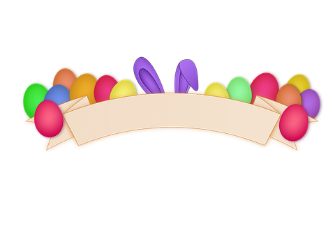 Easter Eggs Banner Black Background