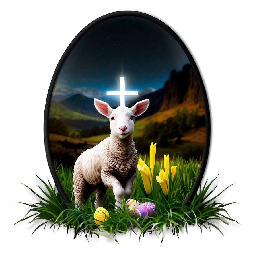 Easter Lamb And Cross Png Itt