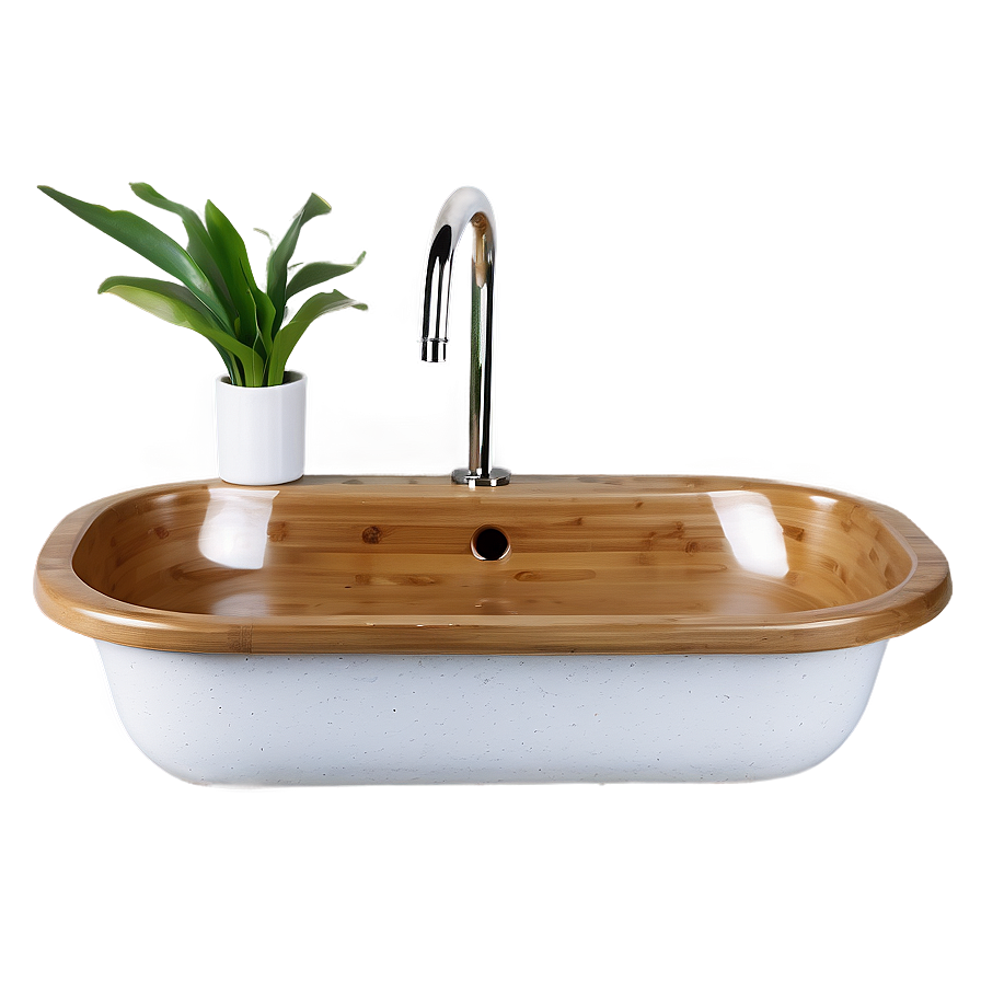 Eco-friendly Bamboo Sink Png 05242024