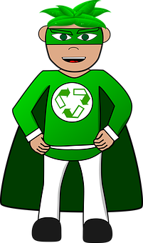 Eco Friendly Superhero Cartoon