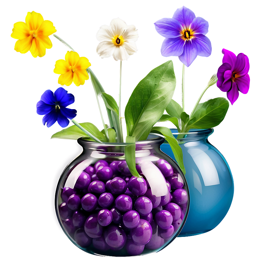 Edible Flowers In Vase Png 11