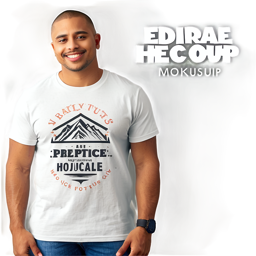 Editable White T-shirt Mockup Png Dop