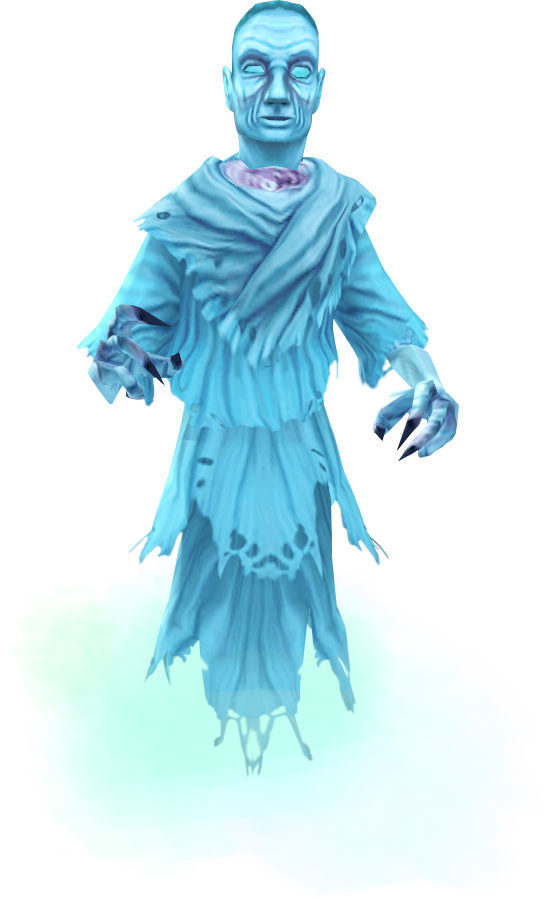 Eerie Blue Ghost Figure