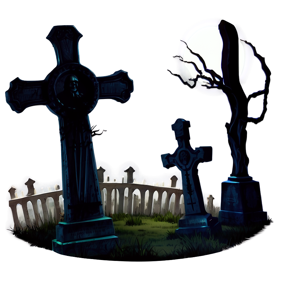 Eerie Graveyard Scene Png 06122024