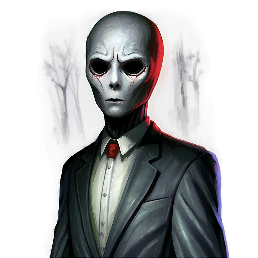 Eerie Slender Man Portrait Png Tbm41