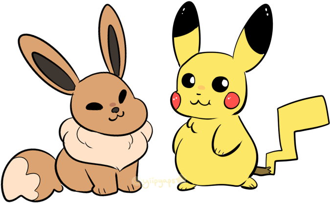 Eeveeand Pikachu Friends