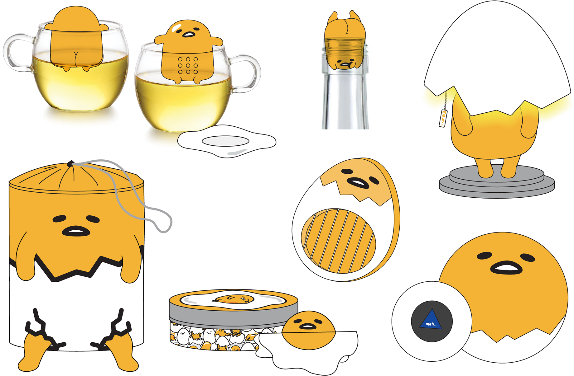 Egg Character Variations Illustration