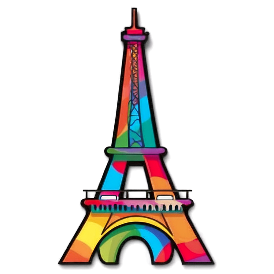 Eiffel Tower Colorful Artwork Png 05212024