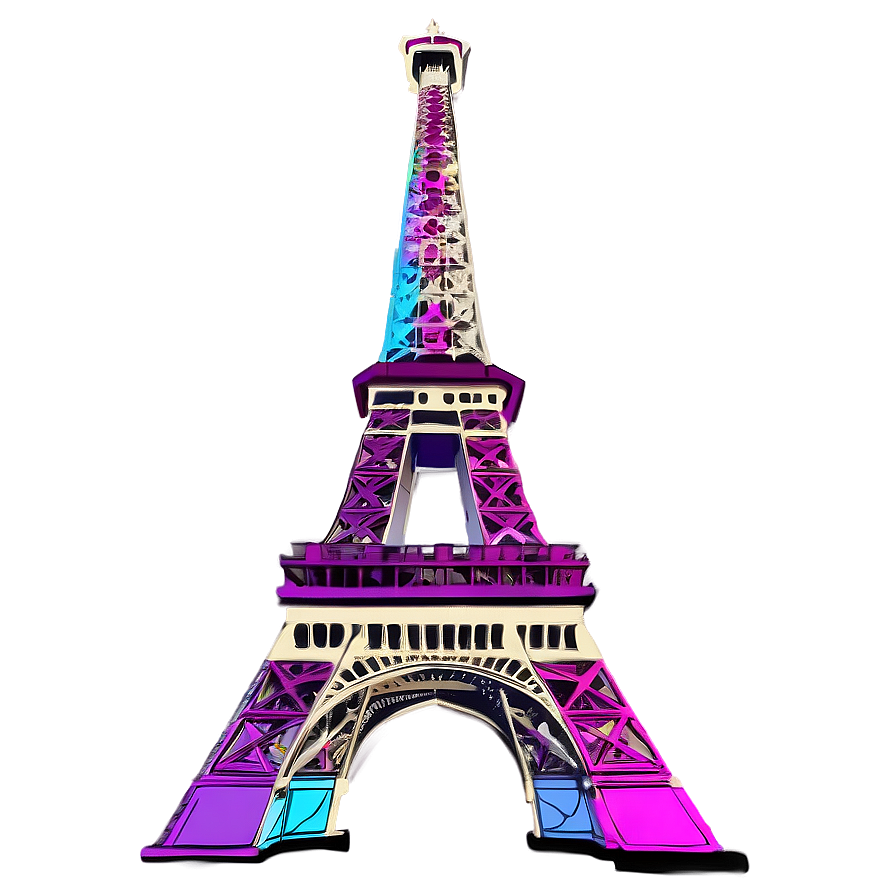 Eiffel Tower Colorful Artwork Png 05212024