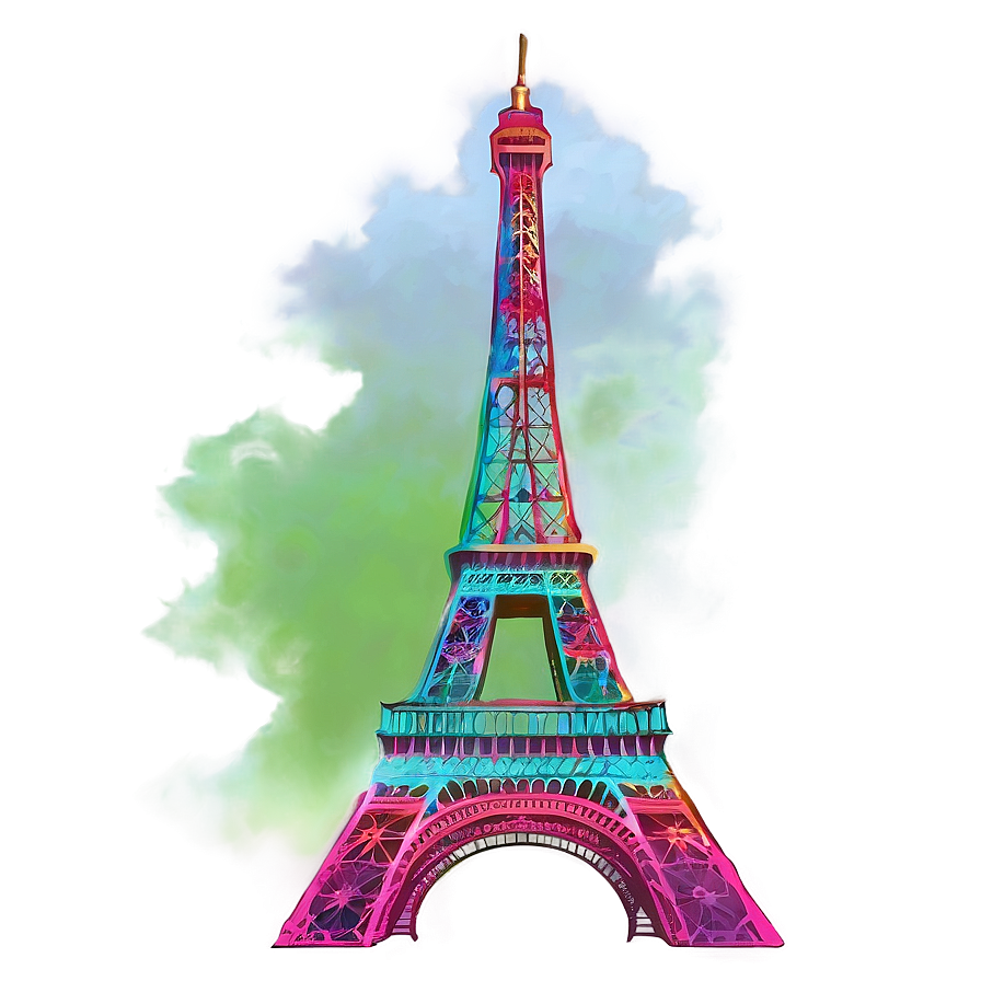 Eiffel Tower Colorful Artwork Png 82