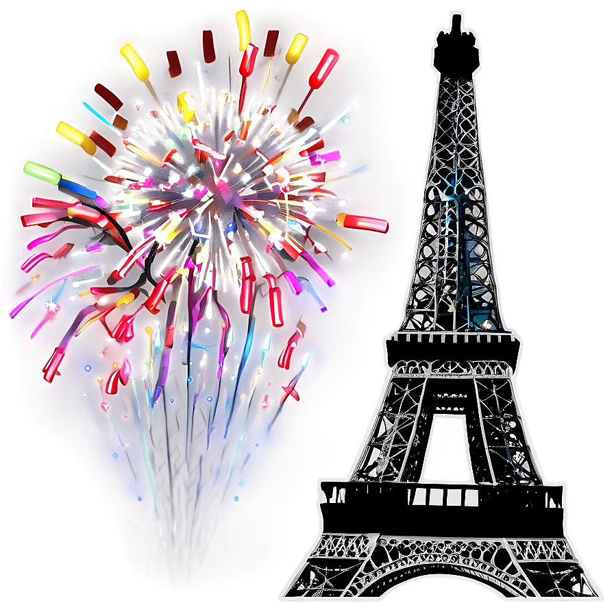 Eiffel Tower Fireworks Celebration Png 95