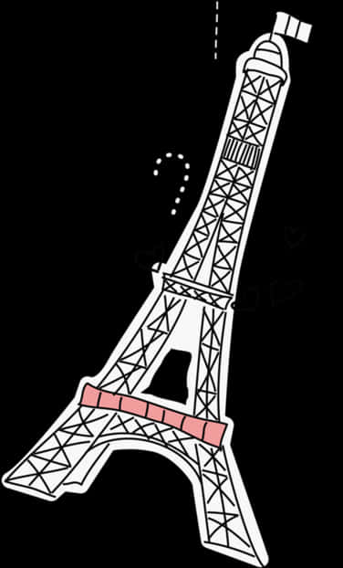 Eiffel Tower Illustration Black Background