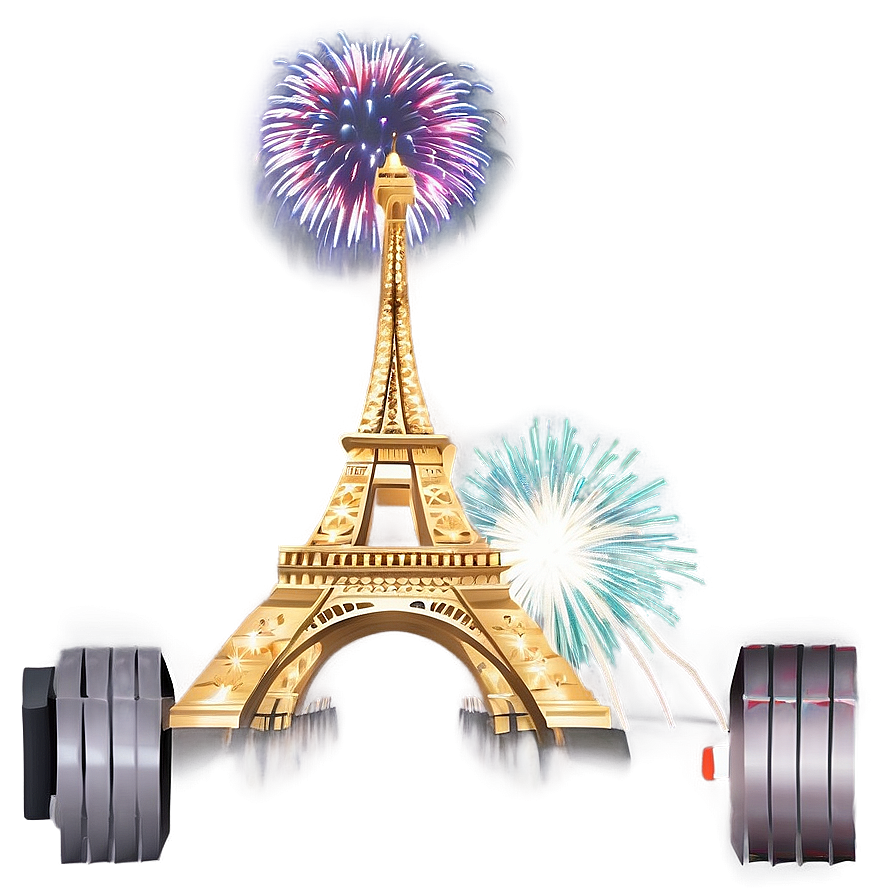 Eiffel Tower New Year Fireworks Png Axy