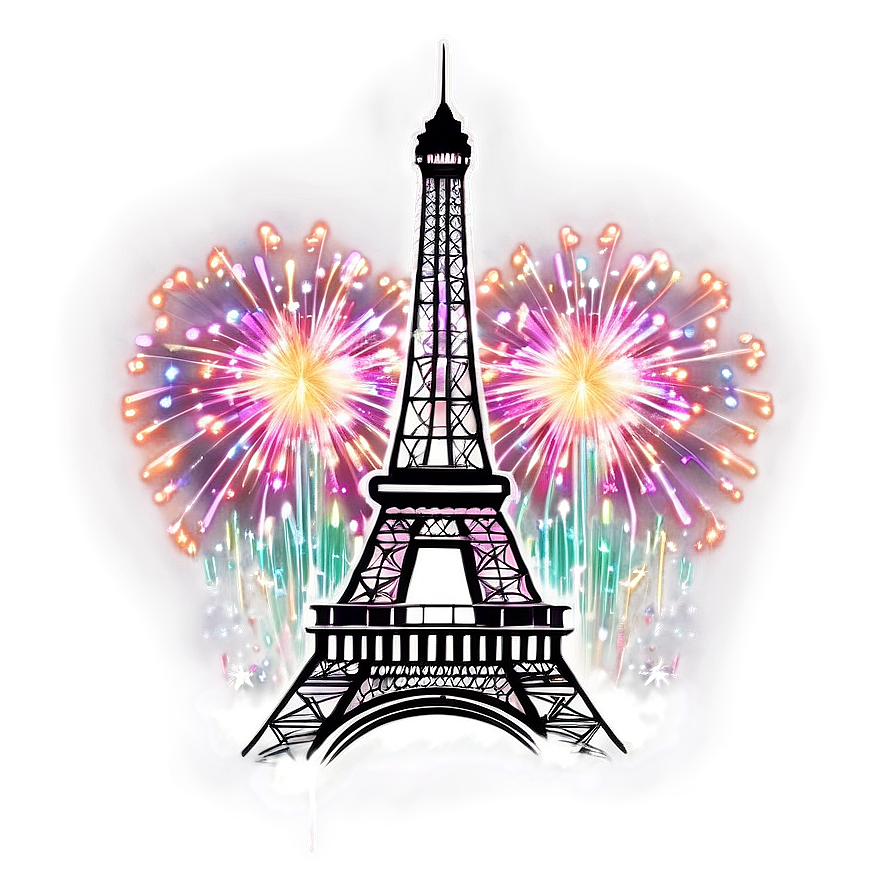 Eiffel Tower New Year Fireworks Png Xym40