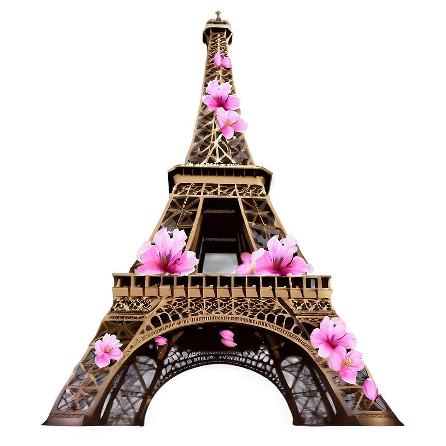 Eiffel Tower Spring Blossom Png Klp